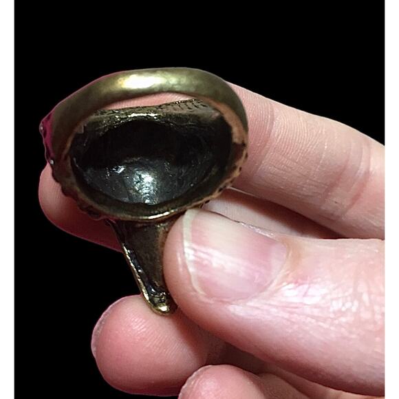 Gothic Stainless Steel Rocker Crow Bird Statement Ring Red Gemstone Size 6.5 - Picture 13 of 13